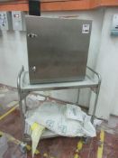 Blanco stainless steel 2-shelf trolley, 830 x 500 x height 950mm with fixed single door stainless