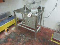 Stainless steel workbench with 3 x under drawers and upstand 900 x 600 x height 920mm