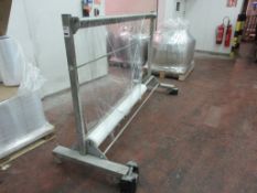 Stainless steel mobile roll dispenser, 2.3m x 800 x height 1.4m
