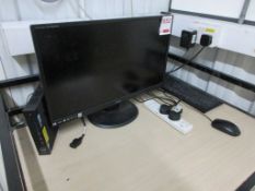 Dell Wyse 5070 Pentium silver compact desktop computer, 1 x Ilyama flat screen monitor, keyboard,