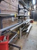 Metal frame single sided freestanding storage rack, 4.1m x 900 x height 2.4m - excluding contents