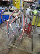 Oxy-acetylene cutting torch with purpose built mobile bottle stand