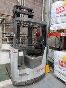 Nissan battery operated reach truck, model UNS140DTFVRC675, Serial no. UNS72221/09 (2011) with Davis