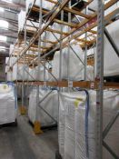 Nine bays of Apex 8 UK boltless adjustable pallet racking 2.8m x 900 x 6m (excluding contents)