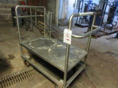 Stainless steel frame single shelf component trolley, 1.2m x 700mm