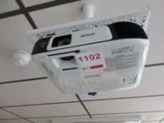 Epson EB-442 3LCD ceiling mounted projector and Sahara wall mounted pull down projector screen