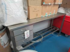 Syspal stainless steel workbench with 3 x drawers and upstand 1800 x 600 x height 920mm