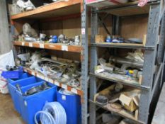 Two bays of racking 1 - 2.8m x 900 x height 2.3m and 1 - 850 x 700 x 2.3m with contents including