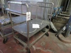 Stainless steel frame single shelf component trolley, 1.2m x 700mm