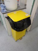 Foot operated waste bin