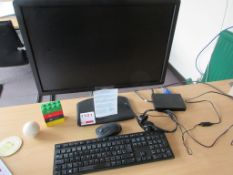 Dell flat screen monitor, Dell docking station, keyboard & mouse, 1 x Lugi USB PC headset