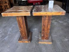 2 - Reclaimed wooden poseur/bar tables