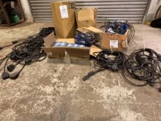 Misc electrical bundle incl. white dmx cables, looms, spare electrical components ie wires/16a & 32a