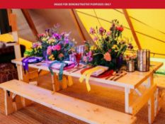 5 x 'Nordic' Rustic solid wood tables (Light coloured Wood)