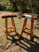 2 - Cow hide bar stools