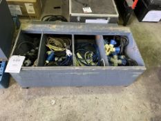 Various electric 3 way splitters, switches, sockets etc. to box