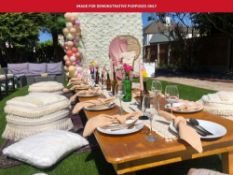 3 x Wooden low 'boho' tables