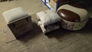 4 x various stools/pouffes