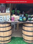 3 x Solid wood varnished barrel tops/table tops