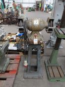 Elliot Selecta twin head pedestal mounted grinder- 3ph. Please note this lot has a £5 plus VAT Lift