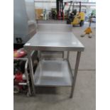 A Small Stainless Steel Preparation Table W600mm x D700mm x H890mm