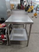 A Small Stainless Steel Preparation Table W600mm x D700mm x H890mm