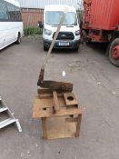 Metal shear on fabricated stand