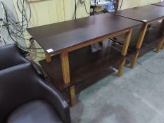 2 x Wooden tables 700mm(d) x 500mm(h) x 1400mm(w)