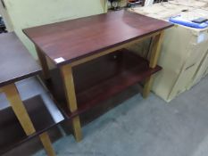 2 x Wooden tables 710mm(d) x 500mm(h) x 1200mm(w)