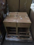 4x Wooden Bed Side Cabinets. Please note there is a £5 plus VAT Lift Out Fee on this lot