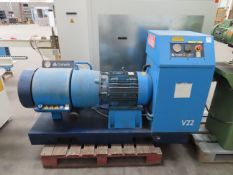 Compair V22 822PSAS08-4035S000 compressor, hours 12547, max bar 9, RPM 1470, 22KW. 3PH. Please