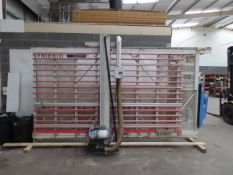 Striebig Econom II 4206E/A wall saw, bed: 4000mm(L)x2000mm(H), saw dia 300mm, 3PH. Please note there