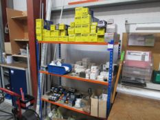 Steel boltless shelf unit and large quantity filters and hydraulic parts