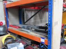 Steel boltless 4-tier shelving unit and contents
