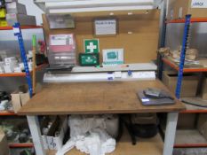 Timber topped test bench