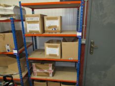 Steel boltless shelf units and contents