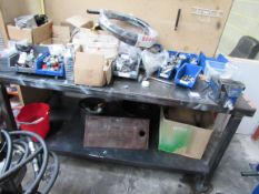 Heavy-duty steel workbench with vice