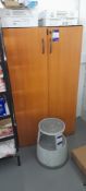 Laminate double door cabinet & contents of dividers and kick step