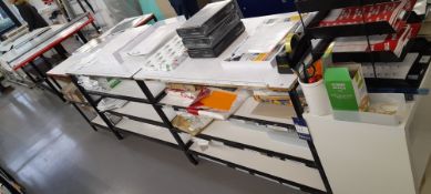 Three steel benches & contents of various paper