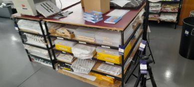 Two steel benches & contents of various paper