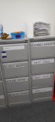 Two grey steel 4 drawer filing cabinets