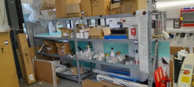 Two bays of steel boltless racking 1800mm (contents excluded)