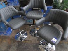 3 HNNHOME Padded Swivel Faux Leather Breakfast Kitchen Bar Stool