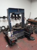 Towable hydraulic tyre press 150 tonnes, up stroking ram, twin axel, with