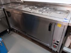Stellex manufacturing mobile stainless steel bain-marie HC 1750mm(w) x 700mm(d) x 920mm(h)