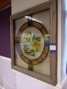Stained glass flower artwork
