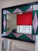 Stained glass mirror and frame picture