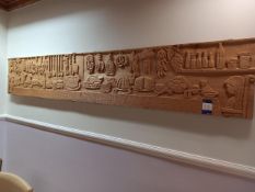 Carved wood 2 panel mural