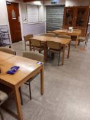 14 Wooden tables with 41 chairs