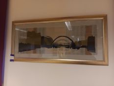 Fabric artwork of Newcastle river scene